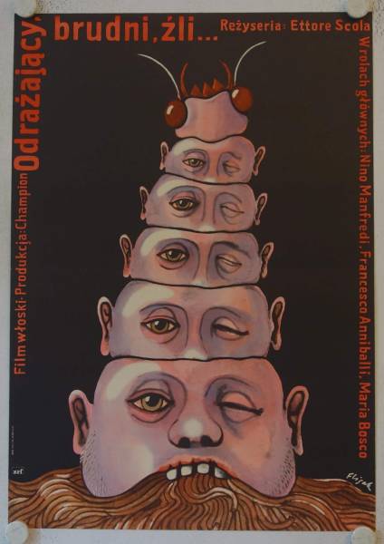 Die Schmutzigen die Hässlichen und die Gemeinen originales polnisches Filmplakat